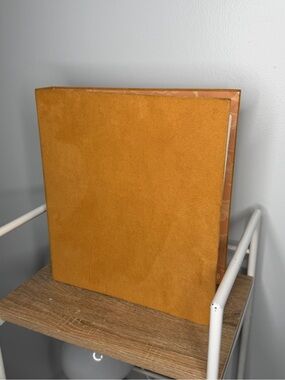 Mustard Suede-Look Storage Binder / Box
